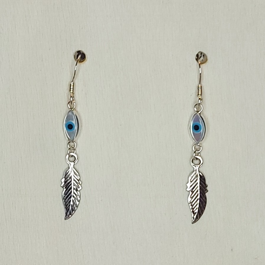 Sterling Silver Evil Eye Protection Earrings