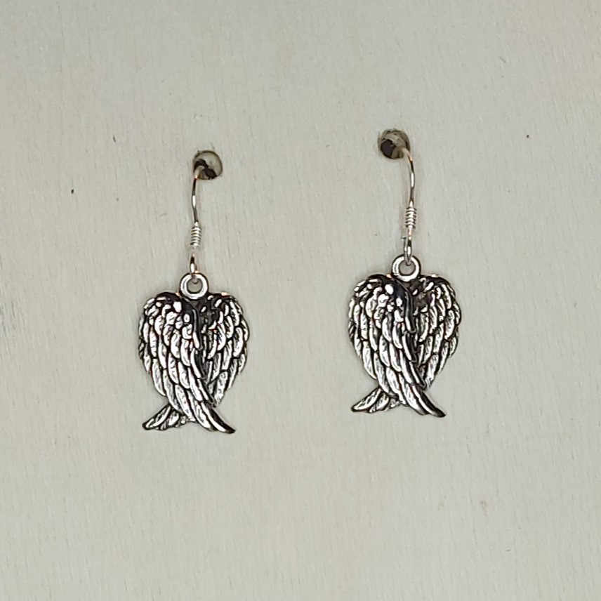 Sterling Silver Double Angel Wing Earrings