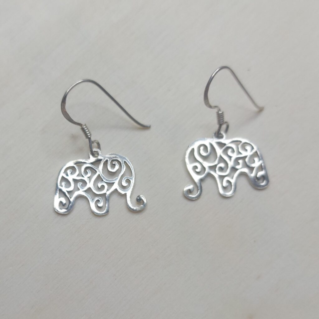 Sterling Silver Elephant Earrings