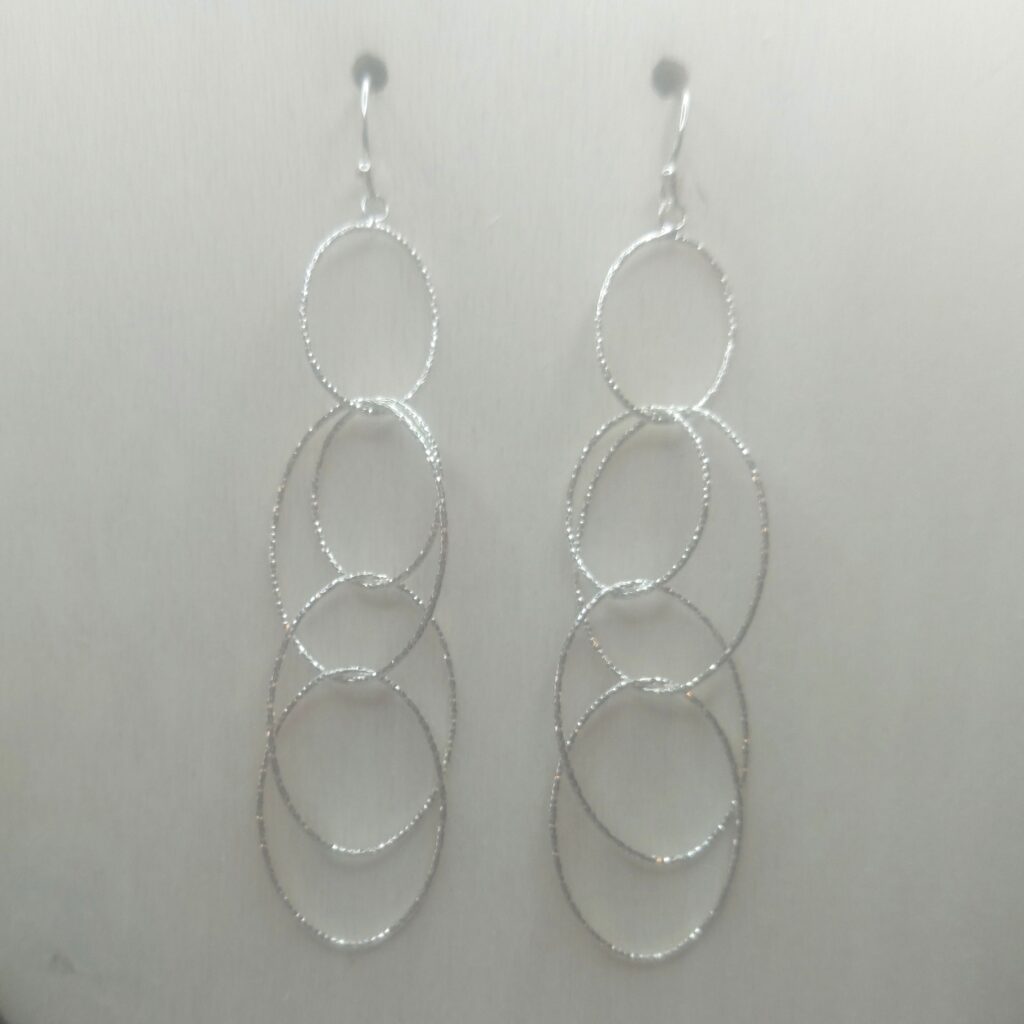 Sterling Silver Multi Oval Drop Earrings