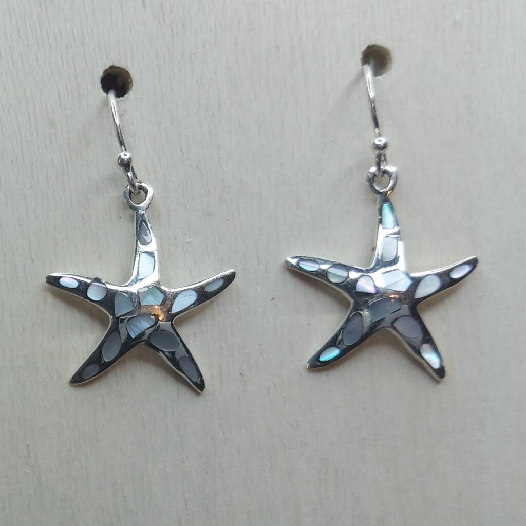 Mother of Pearl & Sterling Silver Starfish Earrings