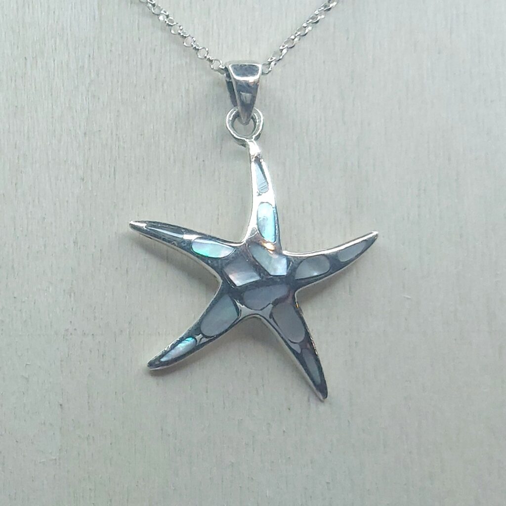 Mother of Pearl & Sterling Silver Starfish Pendant