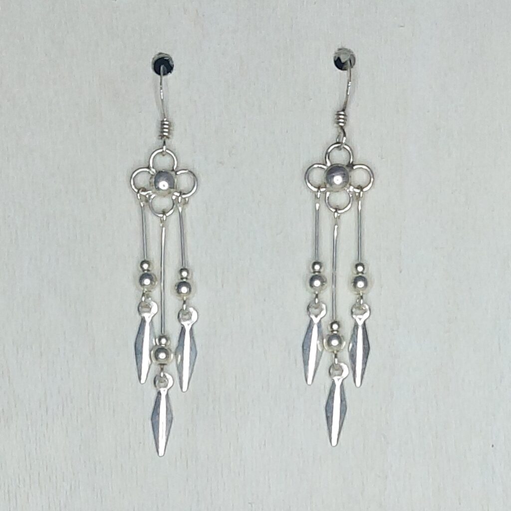 Sterling Silver Long Tassel Earrings