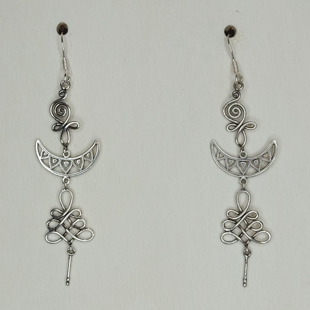 Sterling Silver Moon Mobile Earrings
