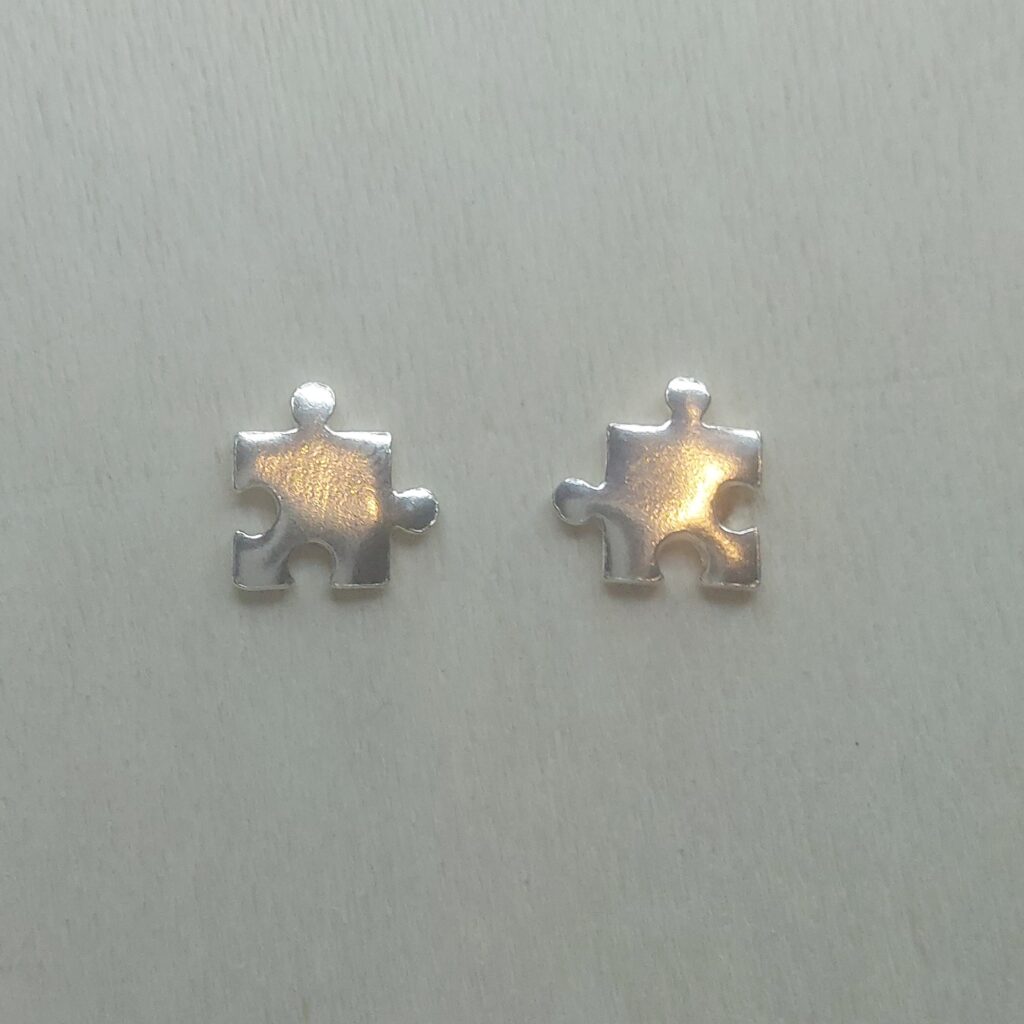 Sterling Silver Puzzle Studs