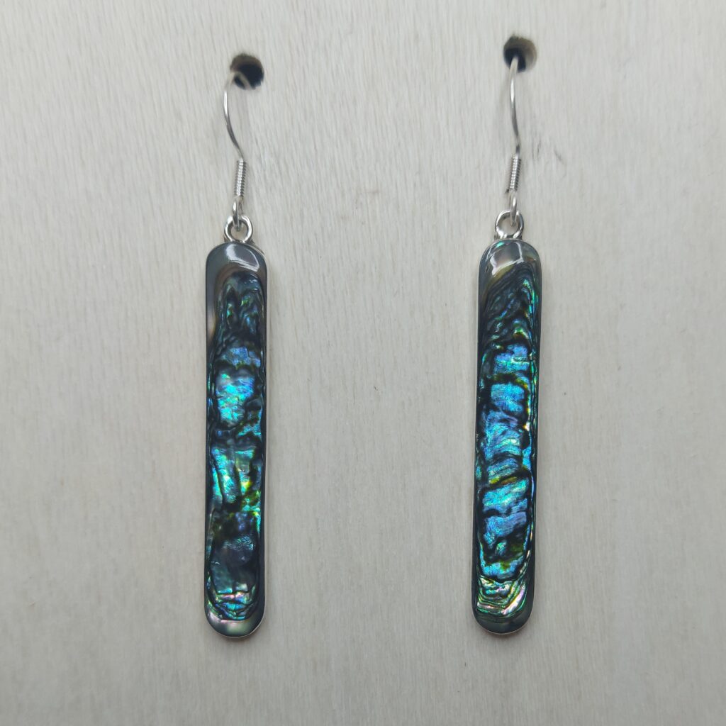 Abalone Shell & Sterling Silver Long Earrings
