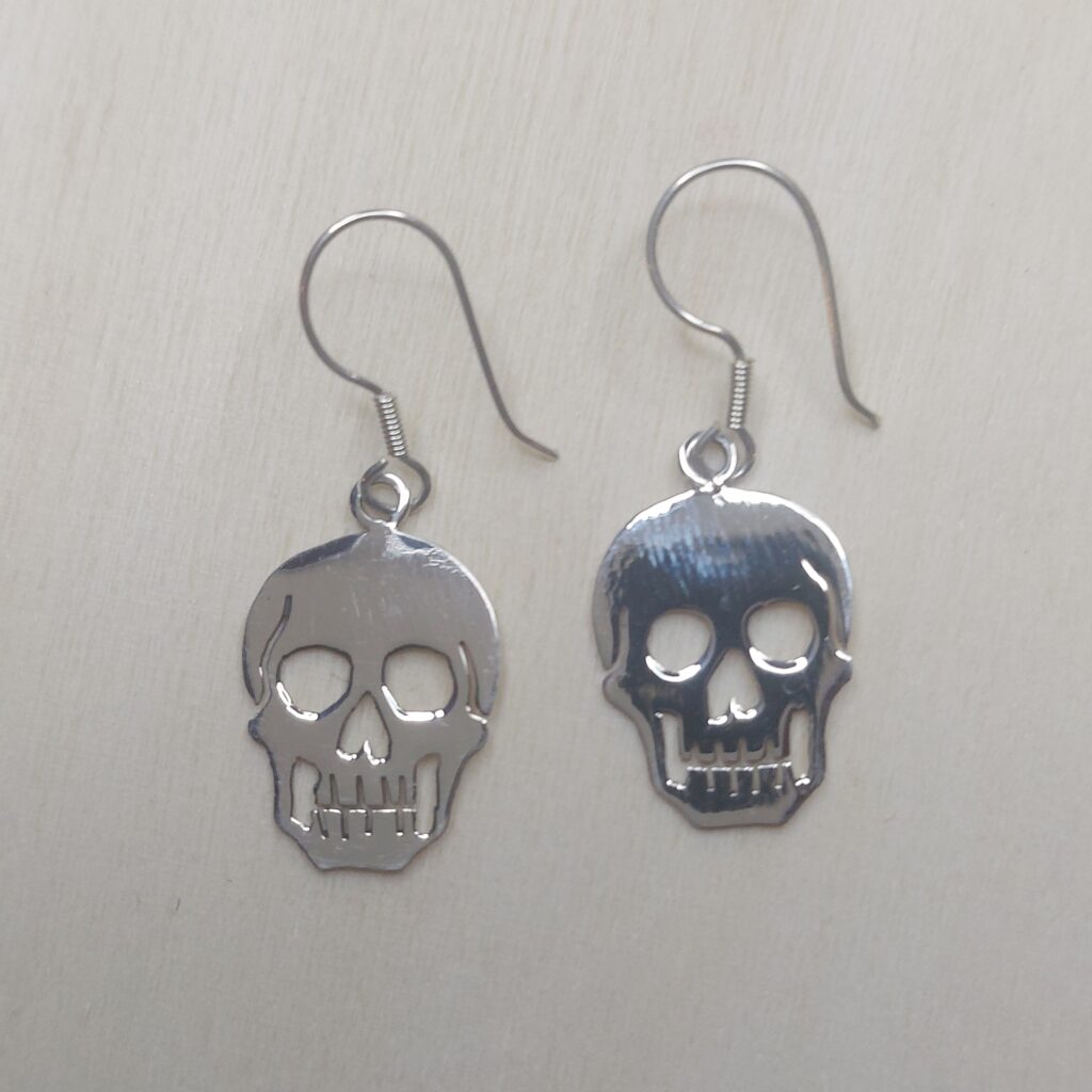 Sterling Silver Skull Earrings