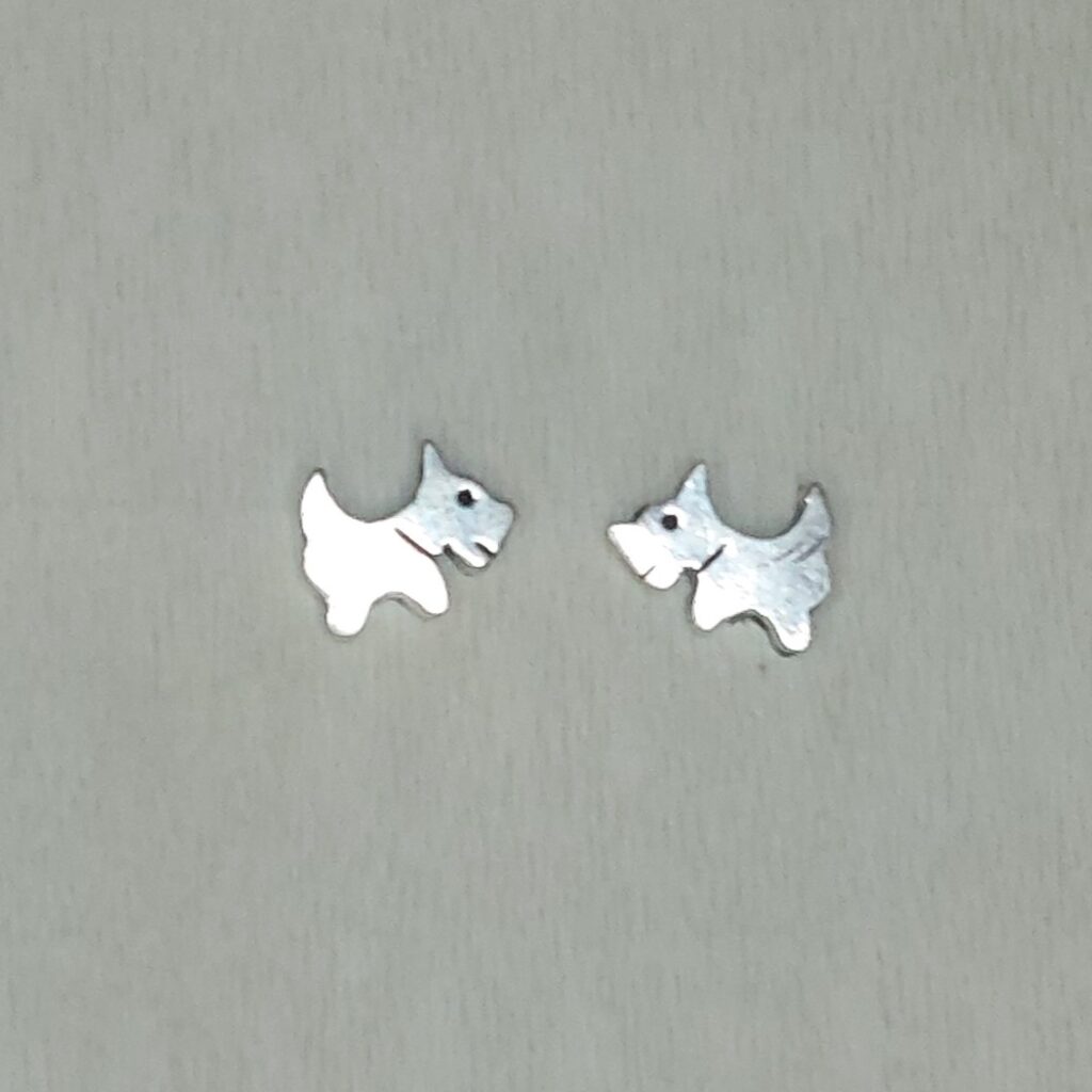 Sterling Silver Scottie Dog Studs